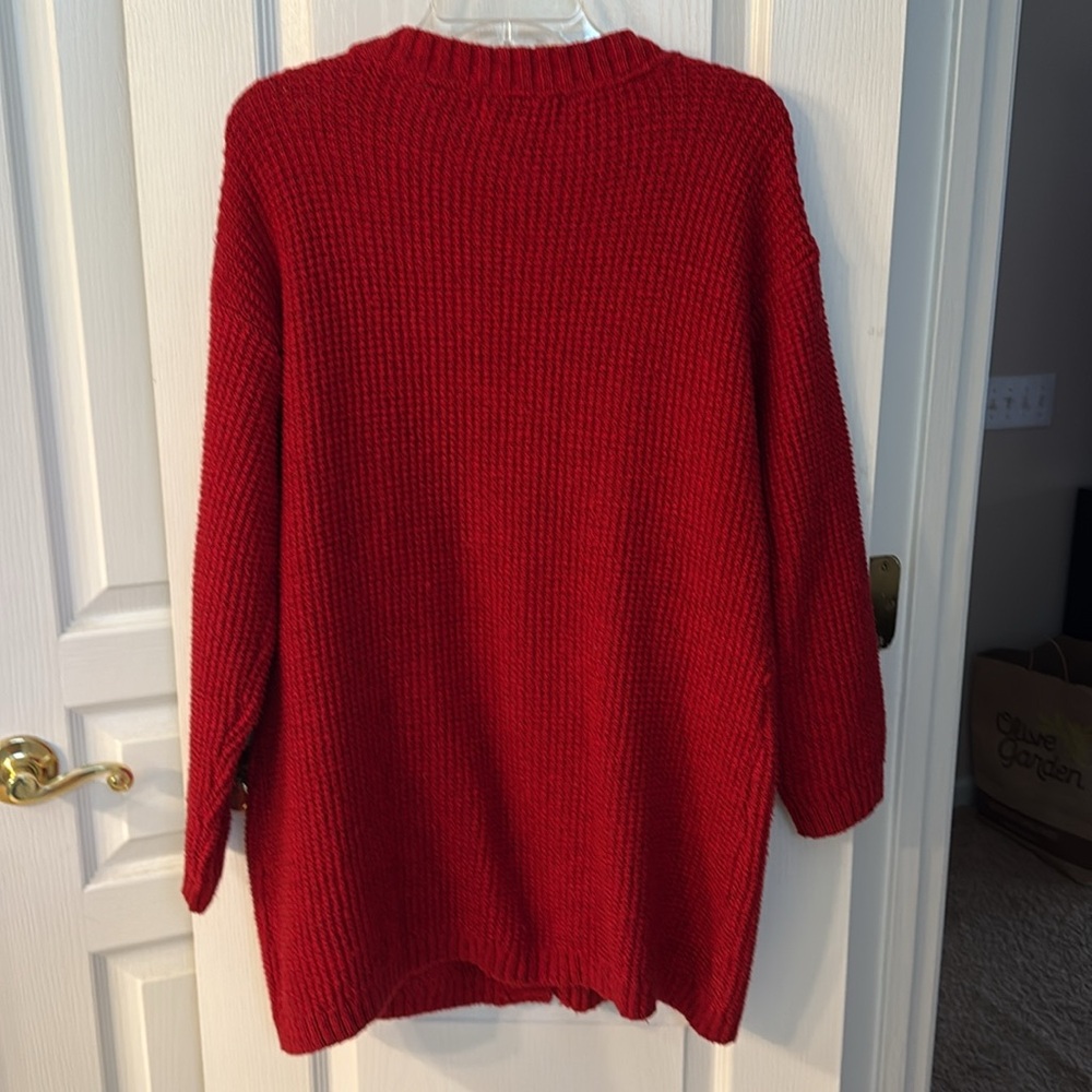 Liz Claiborne Red Cardigan Sweater XL - Picture 3 of 4